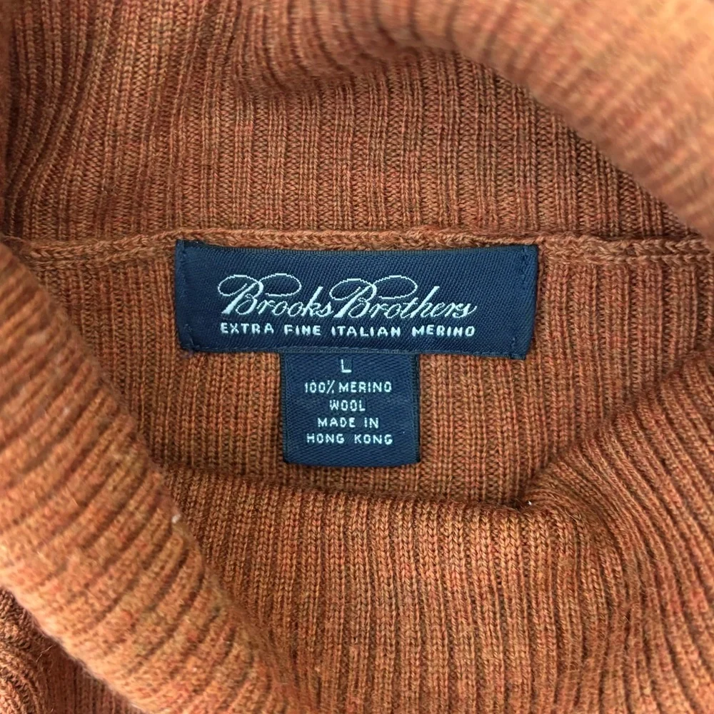 Brooks Brothers 100% Extra Fine Merino Wool Turtle Neck Long Sleeve Shirt